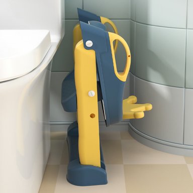 ESCALERA ASIENTO ADAPTADOR BAÑO PARA NIÑOS CORONITA AMARILLO - 5