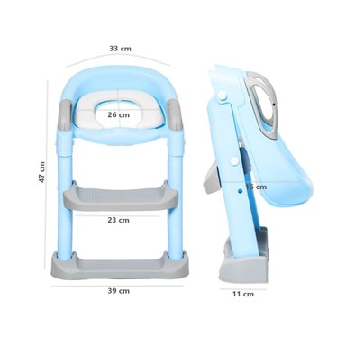 ESCALERA MUNDO ONLINE ASIENTO ADAPTADOR BAÑO NIÑOS/BEBÉS CELESTE - 3
