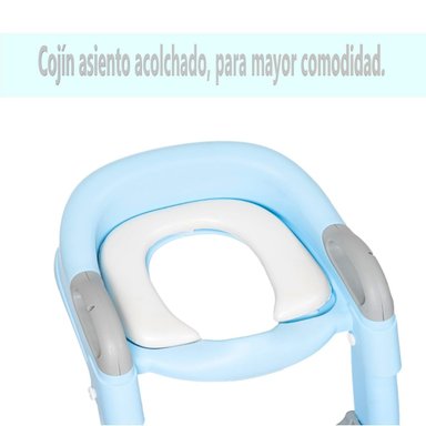 ESCALERA MUNDO ONLINE ASIENTO ADAPTADOR BAÑO NIÑOS/BEBÉS CELESTE - 4