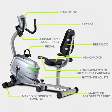 BICICLETA ELIPTICA MUNDO ONLINE DS6300 RECOSTADA PROFESIONAL CON ASIENTO - 2