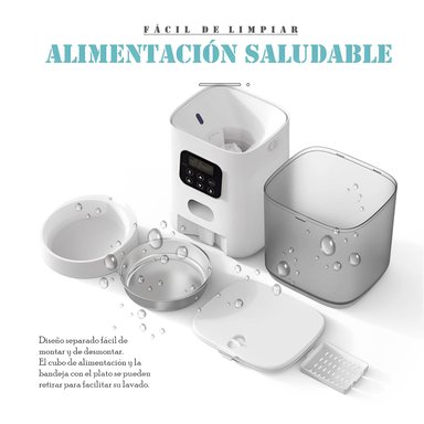 DISPENSADOR PERROS ALIMENTO AUTOMATICO VOZ MUNDO ONLINE 6 L - 2