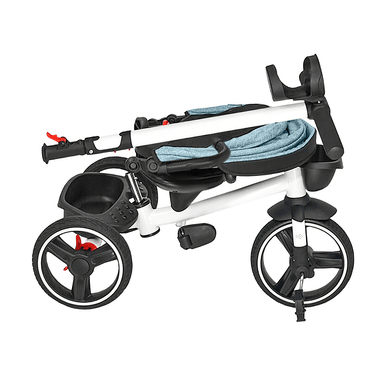 TRICICLO 4 EN 1 PLEGABLE RECLINABLE 360° AZUL PETROLEO - 4