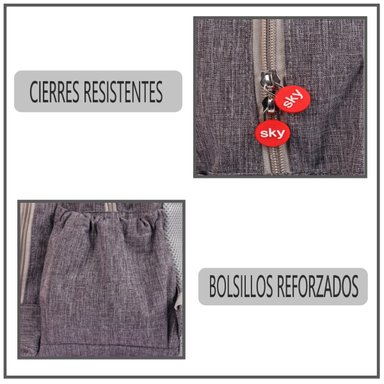 MOCHILA MUNDO ONLINE ELITE-2021 PAÑALERA BEBÉ BOLSO MATERNAL ELEGANTE GRIS - 4