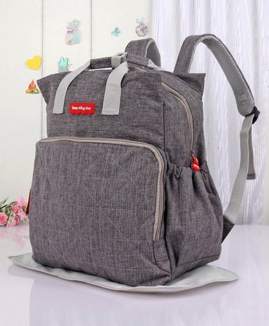 MOCHILA MUNDO ONLINE ELITE-2021 PAÑALERA BEBÉ BOLSO MATERNAL ELEGANTE GRIS - 7