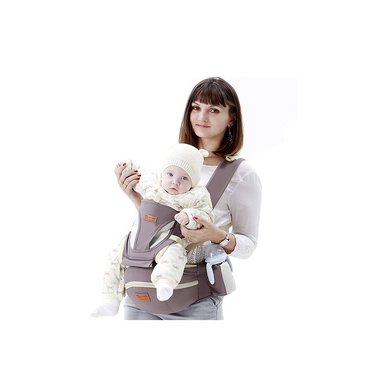 PORTABEBÉ MUNDO ONLINE ERGONÓMICO CON SOPORTE Y BOLSO GRIS - 2
