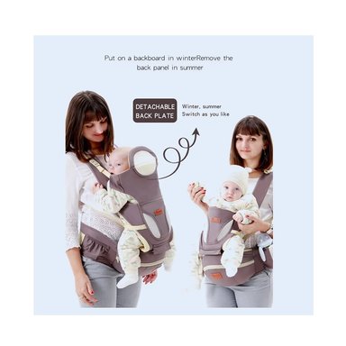 PORTABEBÉ MUNDO ONLINE ERGONÓMICO CON SOPORTE Y BOLSO GRIS - 3