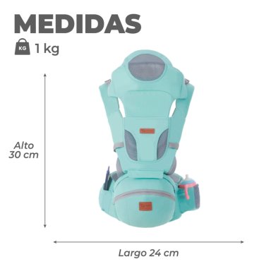 PORTABEBÉ MUNDO ONLINE ERGONÓMICO CON SOPORTE Y BOLSO CELESTE - 3