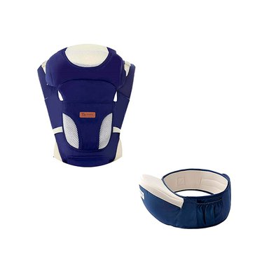 PORTABEBÉ MUNDO ONLINE ERGONÓMICO CON SOPORTE Y BOLSO AZUL - 3