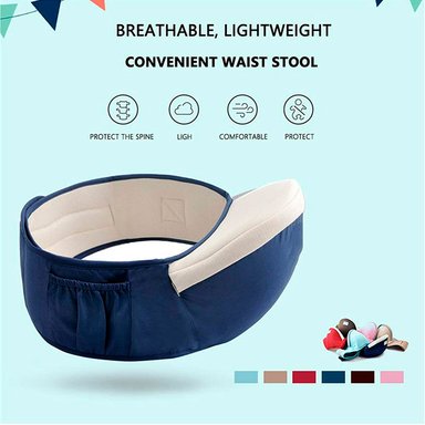 PORTABEBÉ MUNDO ONLINE ERGONÓMICO CON SOPORTE Y BOLSO AZUL - 5