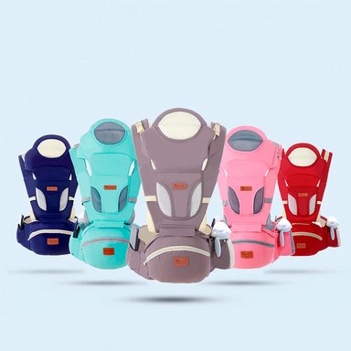 PORTABEBÉ MUNDO ONLINE ERGONÓMICO CON SOPORTE Y BOLSO AZUL - 6