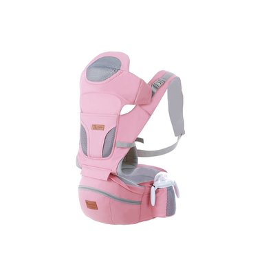 PORTABEBÉ MUNDO ONLINE ERGONÓMICO CON SOPORTE Y BOLSO ROSADO - 2