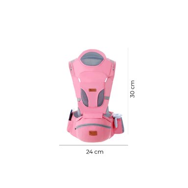 PORTABEBÉ MUNDO ONLINE ERGONÓMICO CON SOPORTE Y BOLSO ROSADO - 7