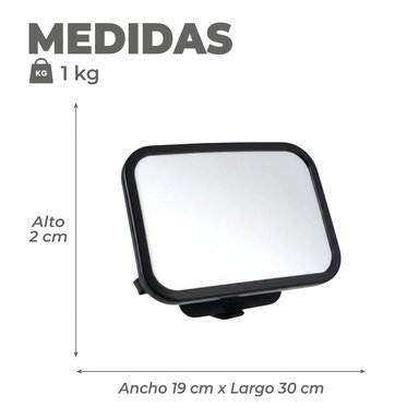 ESPEJO RETROVISOR MUNDO ONLINE NEGRO BEBE NIÑO - 3