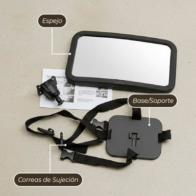 ESPEJO RETROVISOR MUNDO ONLINE NEGRO BEBE NIÑO - 6