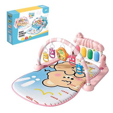 GIMNASIO ALFOMBRA BEBE PIANO 3 EN 1 LITTLE BEAR ROSADO - 5
