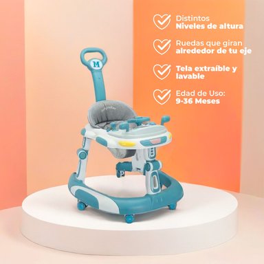 ANDADOR CAMINADORA BEBE PLEGABLE AUTITO CON SONIDO -CELESTE - 7