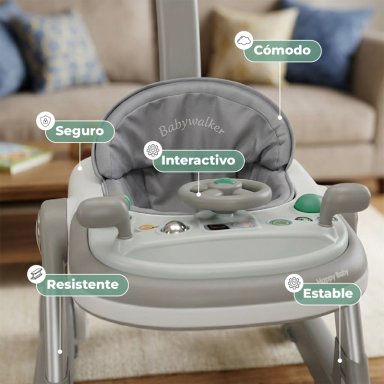 ANDADOR CAMINADORA AUTITO MUSICAL BEBE ANTICAIDA STYLISH - GRIS - 4