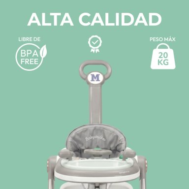 ANDADOR CAMINADORA AUTITO MUSICAL BEBE ANTICAIDA STYLISH - GRIS - 7