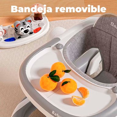 ANDADOR CAMINADORA ALTURA REGULABLE BEBE ANTICAIDA MUSICAL - GRIS - 5