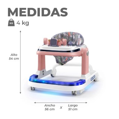 CAMINADORA ANDADOR BEBE CAMION MUSICAL ANTICAIDA STYLISH - ROSA - 3