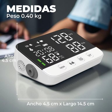TOMA PRESION TENSIOMETRO MEDIDOR PRESION ALTAVOZ RECARGABLE - 2