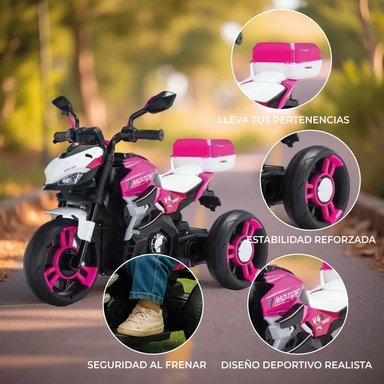 MOTO ELECTRICA NIÑO A BATERIA NITRO ITALY V4 LUZ Y SONIDO - 4