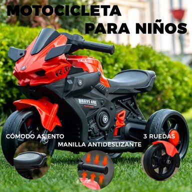 MOTO ELECTRICA INFANTIL 3 RUEDAS CON SONIDO RR BRAVE 6V - 4