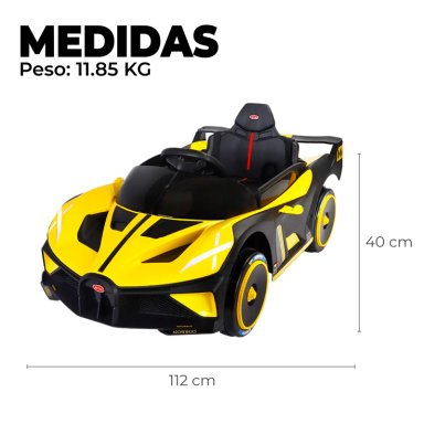 AUTO ELECTRICO DEPORTIVO CON CONTROL REMOTO, LUCES Y SONIDO AMARILLO - 2
