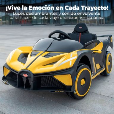 AUTO ELECTRICO DEPORTIVO CON CONTROL REMOTO, LUCES Y SONIDO AMARILLO - 4
