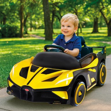 AUTO ELECTRICO DEPORTIVO CON CONTROL REMOTO, LUCES Y SONIDO AMARILLO - 5
