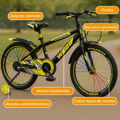 BICICLETA NIÑO INFANTIL MONTAIN BIKE MTB CON RUEDAS ARO 16 - 6