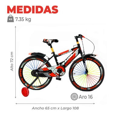 BICICLETA NIÑO INFANTIL MONTAIN BIKE MTB CON RUEDAS ARO 16 - 3