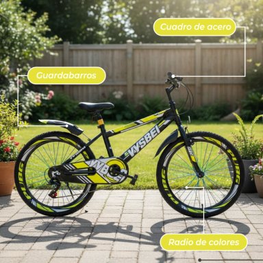 BICICLETA NIÑO INFANTIL MONTAIN BIKE MTB CON RUEDAS ARO 20 - 6