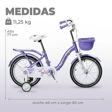 BICICLETA NIÑA INFANTIL DE PASEO PURPLE OWL RUEDITAS ARO 12 - 3
