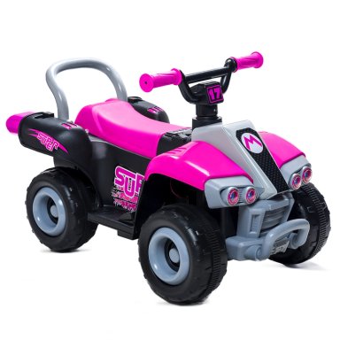 MOTO NIÑOS CUATRIMOTO ELE CTRICA ESTILO MARIO KART FUCSIA - 1