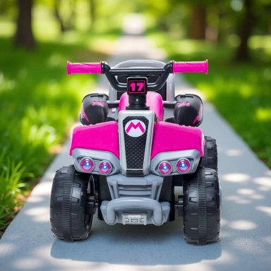 MOTO NIÑOS CUATRIMOTO ELE CTRICA ESTILO MARIO KART FUCSIA - 2