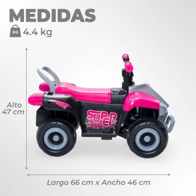 MOTO NIÑOS CUATRIMOTO ELE CTRICA ESTILO MARIO KART FUCSIA - 3