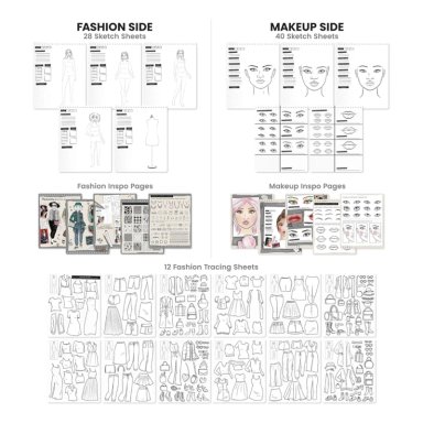 LIBRETA CUADERNO PARA DISEÑAR ROSTRO Y ROPA FASHION ANGELS AGUA - 3
