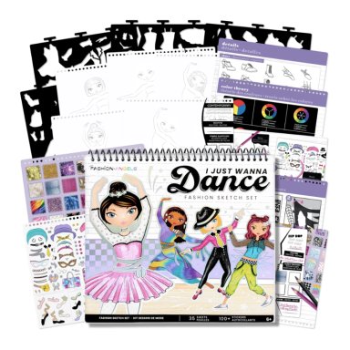 CUADERNO PORTAFOLIO DISEÑAR BAILE STICKERS FASHION ANGELS - 1
