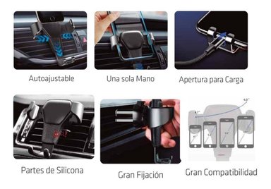 SOPORTE CELULAR DBLUE VEHÍCULOS CON REJILLA HORIZONTAL AIRE - 3