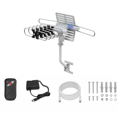 ANTENA TV CON MOTOR 360 GRADOS VHF UHF HD CON CONTROL - PS - 3