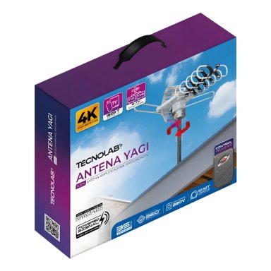 ANTENA TV CON MOTOR 360 GRADOS VHF UHF HD CON CONTROL - PS - 4
