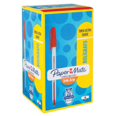 BOLIGRAFO INKJOY 100ST PAPER MATE ROJO CAJA X50 - 1