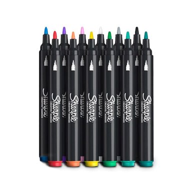 SET 12 MARCADORES ACRILICOS SHARPIE PUNTA BALA COLORES - 2