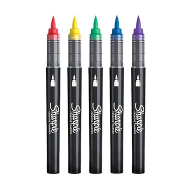 SET 5 MARCADORES ACRILICOS SHARPIE PUNTA PINCEL COLORES - 2