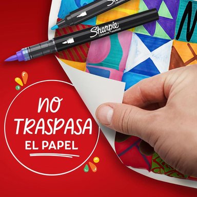 SET 5 MARCADORES ACRILICOS SHARPIE PUNTA PINCEL COLORES - 8