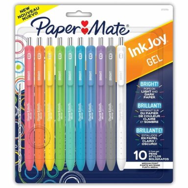 SET 10 LAPICES GEL INKJOY PAPER MATE RETRACTIL PUNTA F 07MM - 1
