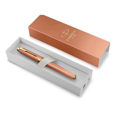 PLUMA PARKER IM WRITING RITUALS ORO ROSA TINTA AZUL PLUMIN M - 2
