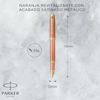PLUMA PARKER IM WRITING RITUALS ORO ROSA TINTA AZUL PLUMIN M - 4