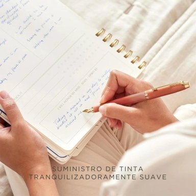 PLUMA PARKER IM WRITING RITUALS ORO ROSA TINTA AZUL PLUMIN M - 8